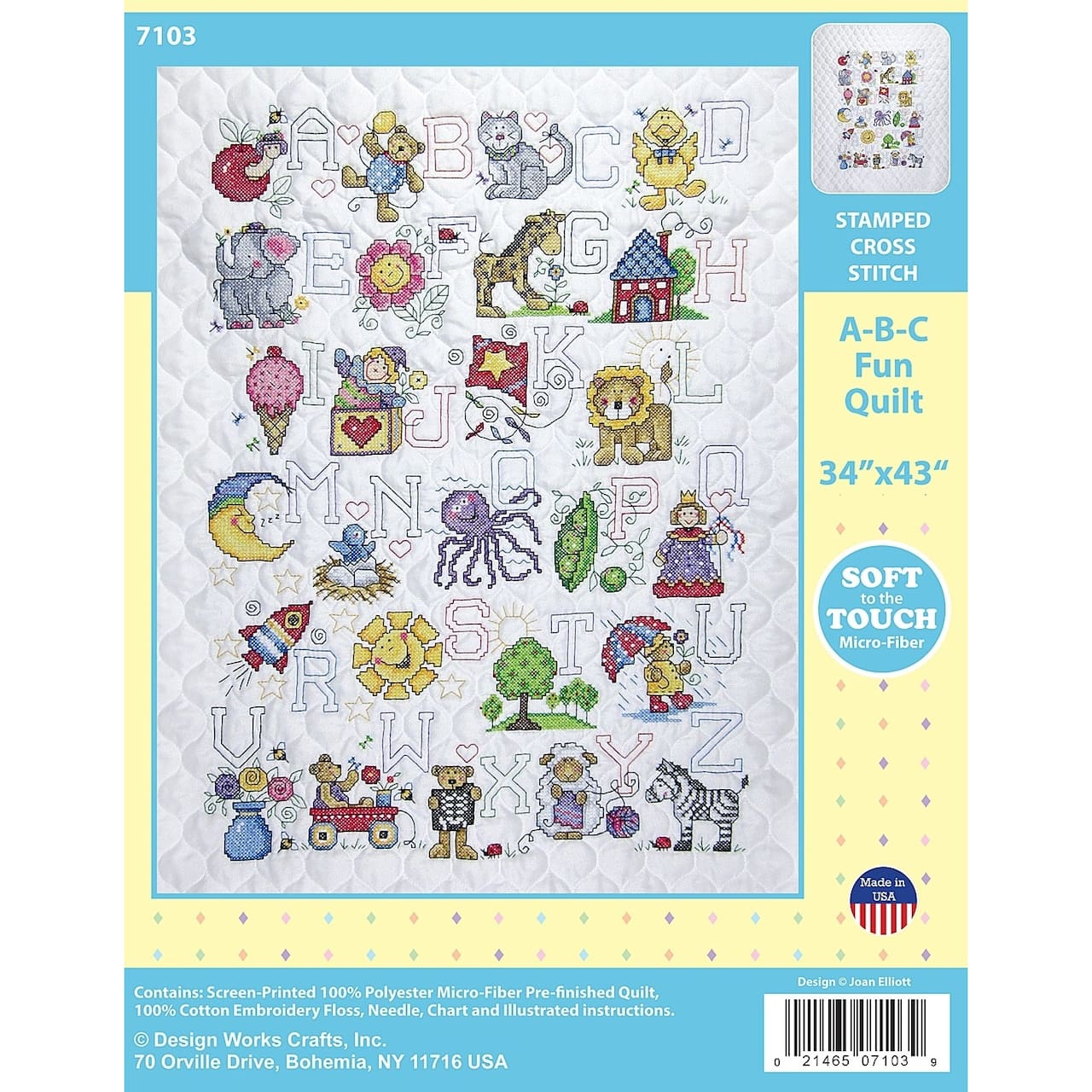 Design Works™ ABC Fun Stamped Quilt Cross Stitch Kit